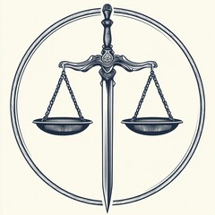 Minimalist Scales of Justice Icon