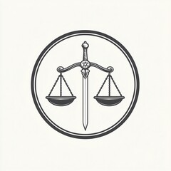 Minimalist Scales of Justice Icon