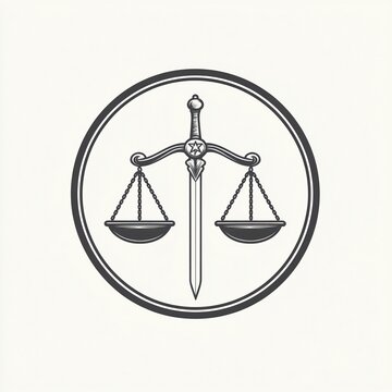Minimalist Scales of Justice Icon