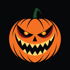 Creepy Jack O Lantern Cartoon Design for Halloween Party and Horror Decoration