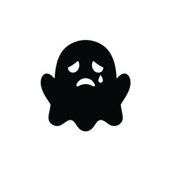 Sad ghost crying tear icon