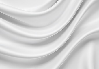 Elegant white silk fabric with gentle draping folds