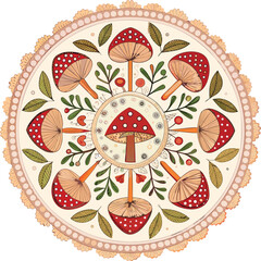 Mushroom mandala design