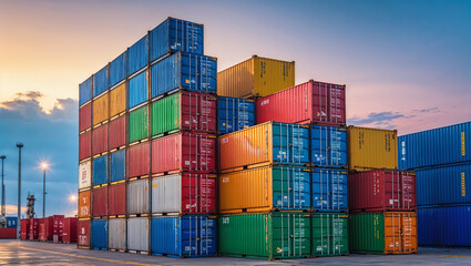 Industrial cargo container yard for global logistics and export transport