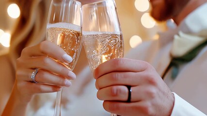 Elegant toast with champagne flutes celebrating a special occasion - Powered by Adobe