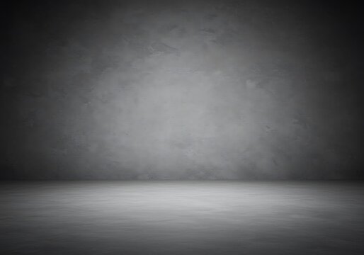 Empty textured gray studio background with spotlight