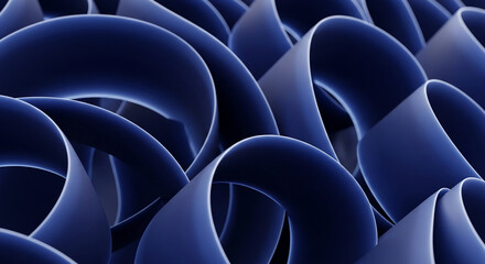 Obraz premium Abstract image of dark-blue curved forms creating a dynamic, flowing composition, showcasing a sleek and modern aesthetic suitable for design or technology concepts