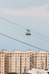 Sugarloaf cable car seen from the n in Rio de Janeiro.