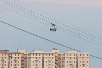 Sugarloaf cable car seen from the n in Rio de Janeiro.
