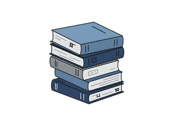 Stacked books illustration against a transparent background