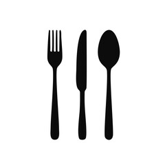 fork, spoon and knife black icon concept. Plate, fork, spoon and knife vector illustration, symbol, sign, fork, spoon knife Icon, fork, spoon knife Icon
