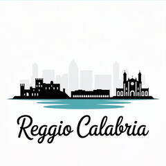 Fototapeta premium Reggio Calabria Italy Skyline Silhouette — Coastal City of Southern Italy Vector Illustration