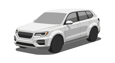 Isolated white suv illustration emphasizing a vehicle's design and style