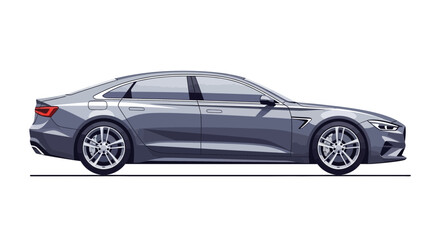 Fototapeta premium Sophisticated gray sedan, rendered in a crisp, stylish vector illustration