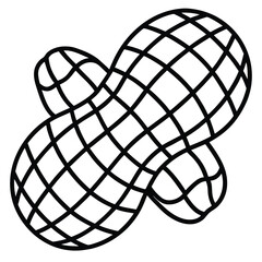 Naklejka premium Abstract geometric shape with a grid pattern in black and white