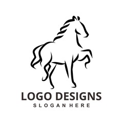 Dynamic and Elegant Horse Logo Design Concept featuring a Powerful Equine Silhouette, Ideal for Branding and Creative Projects