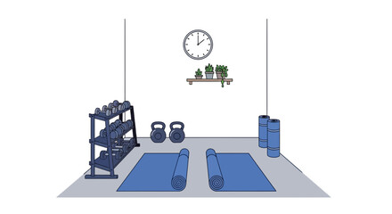 Naklejka premium Inviting home fitness corner showcasing well-being and healthy lifestyle