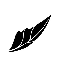 Minimalist black silhouette of a stylized botanical leaf. An elegant vector icon for organic and nature-themed designs