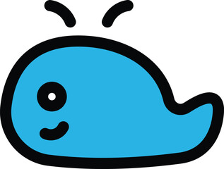 A minimalistic line icon of a majestic whale