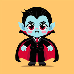 Adorable Dracula Vector Halloween Character