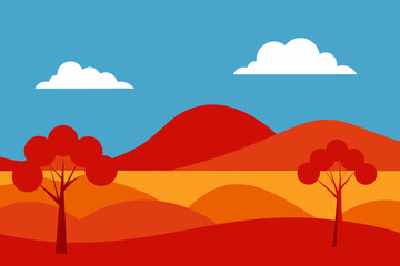 outback landscape in australia with red earth  euc