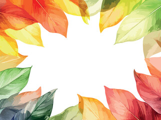 Vibrant autumn leaves border with copy space for seasonal designs and announcements