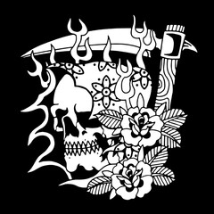 old school vector design for t-shirts, stickers, tattoos and more