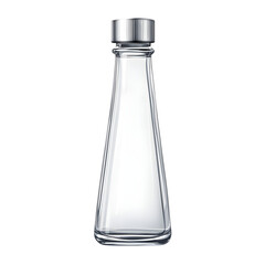 Elegant Transparent Glass Bottle with Silver Cap for Luxury Packaging Design