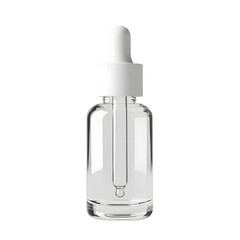 Clear Glass Bottle with White Cap - Cosmetic Container for Beauty Products