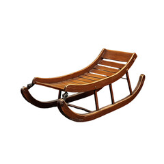 Vintage Wooden Sled Isolated on Black Background for Winter Holidays Concept