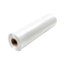 Professional White Plastic Wrap Roll Isolated on White Background