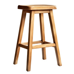 Modern Wooden Bar Stool Isolated on White Background - Professional Furniture Photography