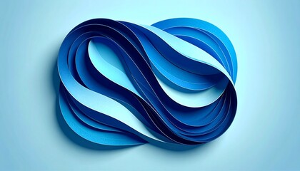 A blue paper sculpture on background creative layers elements frame emotion style gesture backgrounds figure motion depth composition colorful scene illustration cartoonish design expression