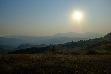 sunset in the mountains Italy