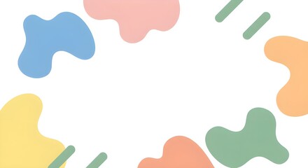 Vibrant pastel blobs and lines create a playful, modern abstract background perfect for design.