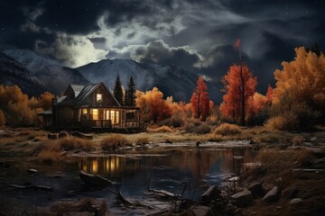 Fototapeta premium Architecture wilderness landscape building.