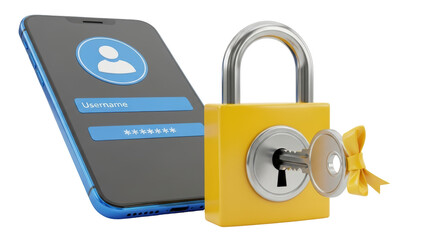 Isolated Mobile Phone Security with Padlock and Key