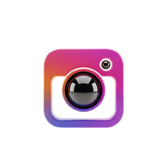 A vibrant, gradient-filled square Instagram logo, featuring a camera icon.