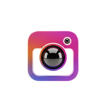 A vibrant, gradient-filled square Instagram logo, featuring a camera icon.