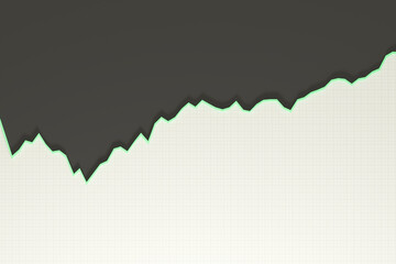 Dark Area Chart with Green Edge on White Grid Background