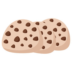 white chocolate bar with chocolate chips topping snack flat color vector illustration template design