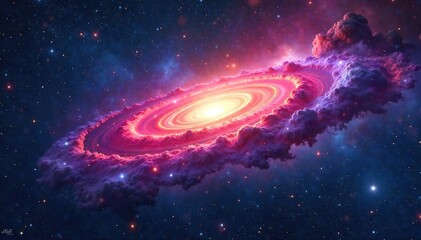 Obraz premium Awe-inspiring vista of a swirling nebula, cosmic dust and vibrant stars illuminating the vast expanse of space A breathtaking view of the infinite universe , quasars, stars