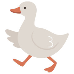 cute hand drawn cartoon duck flat color vector illustration template design