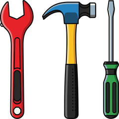 Wrench and Hammer Vector