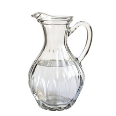 Elegant glass pitcher filled with refreshing water on a clean