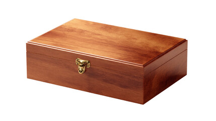 Elegant wooden box with brass clasp for storage or presentation of precious items