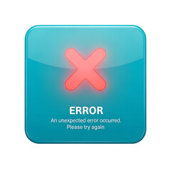 Obraz premium A teal square button displaying a red 