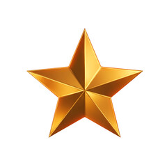 A shiny golden star isolated on a clean white background, showing intricate details.