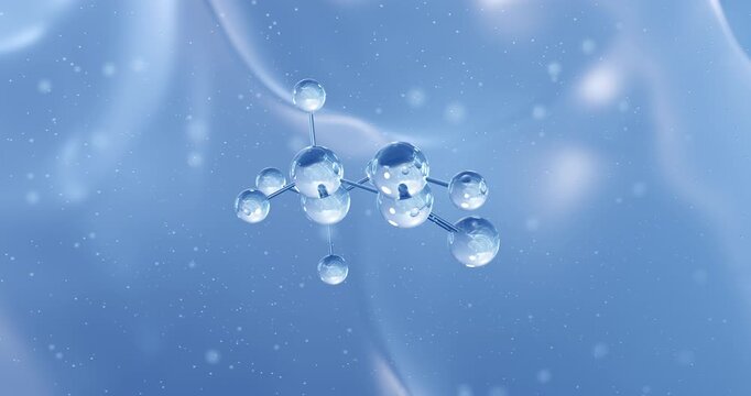 Propionic acid rotating molecular structure, 3d model of e280
