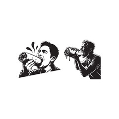 Burrito Silhouette Vector | Half Cut Mexican Food Wrap Design